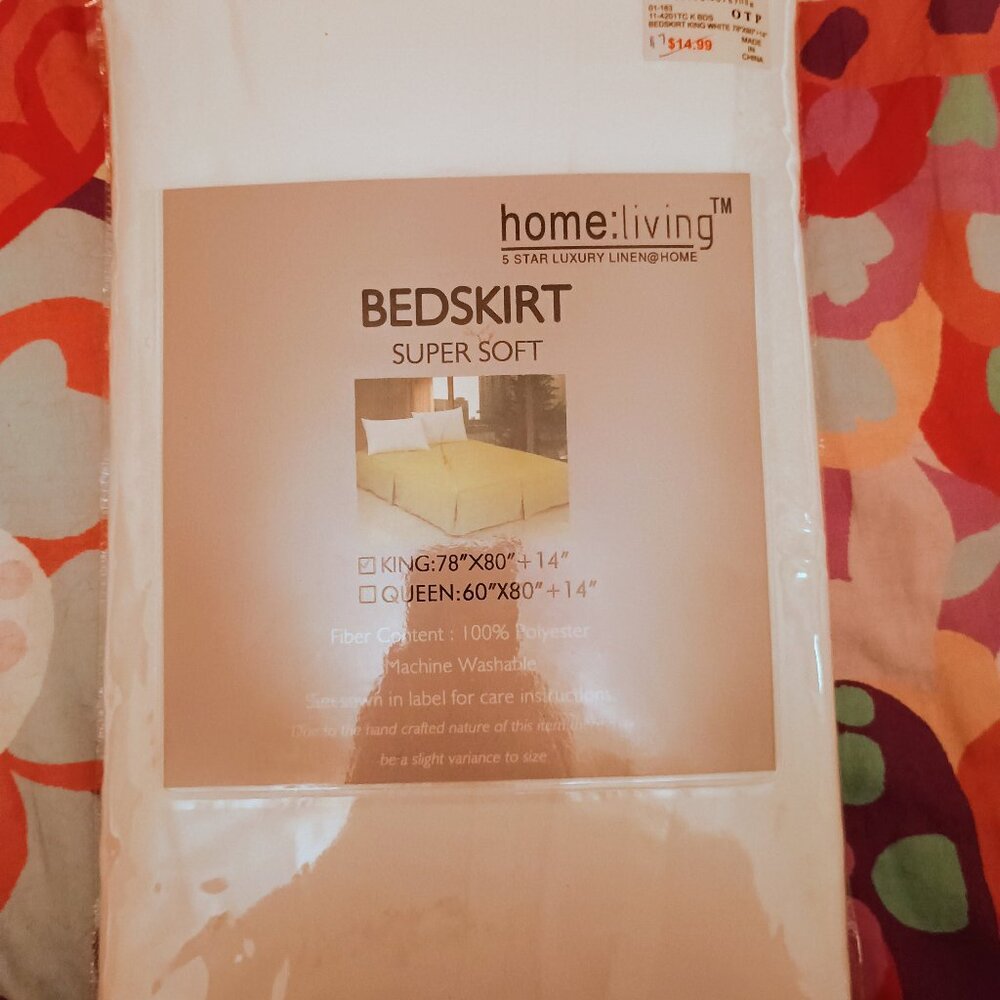 Home Living 5 Star Luxury Linen @ Home Bedskirt King White
